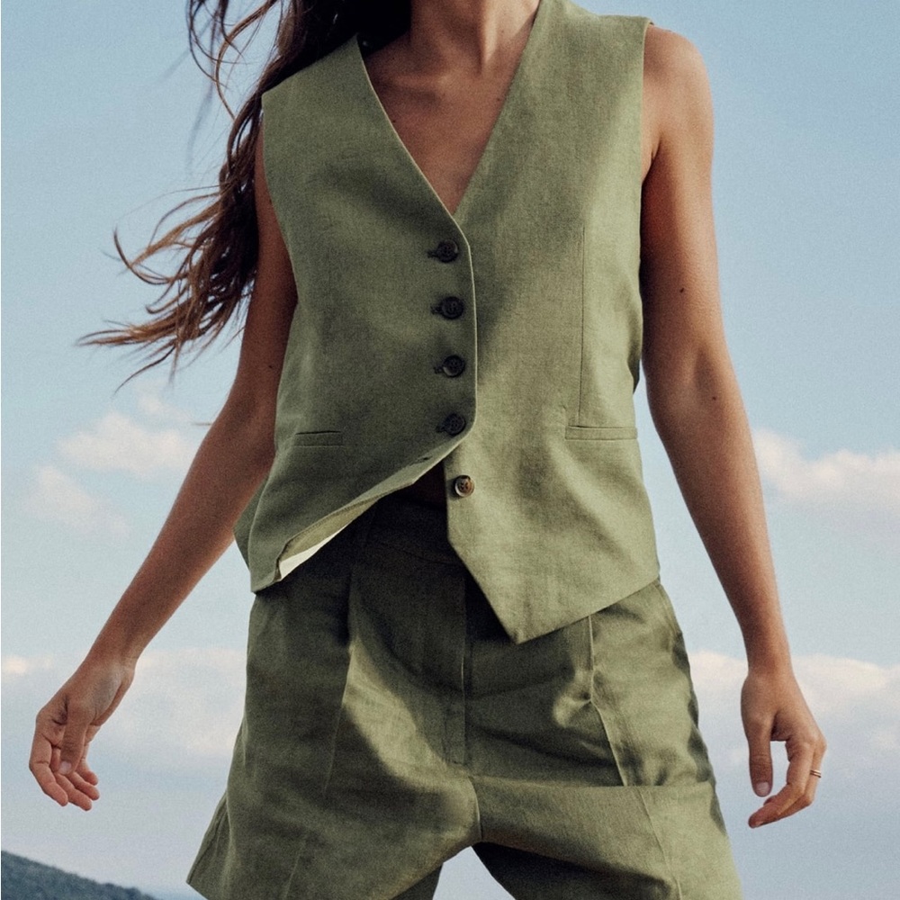 Linen Zara Vest and shorts set